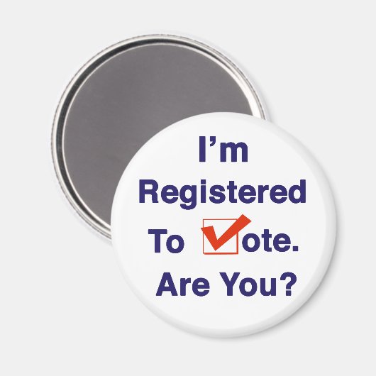 Ik ben geregistreerd om te stemmen 2026 magneet (Voorkant / Achterkant)