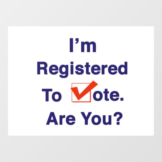 Ik ben geregistreerd om te stemmen 2026 raamsticker (Vel)