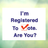 Ik ben geregistreerd om te stemmen 2026 raamsticker (Vel 3)