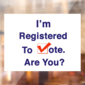 Ik ben geregistreerd om te stemmen 2026 raamsticker (Vel 2)