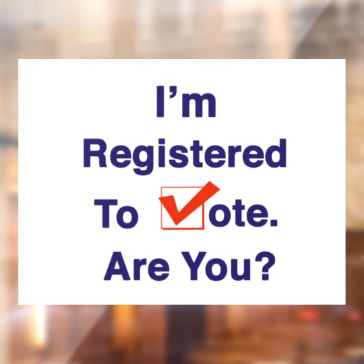 Ik ben geregistreerd om te stemmen 2026 raamsticker (Vel 2)