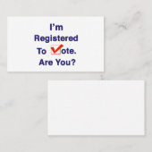 Ik ben geregistreerd om te stemmen 2026 visitekaartje (Voorkant / Achterkant)