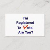 Ik ben geregistreerd om te stemmen 2026 visitekaartje (Voorkant)