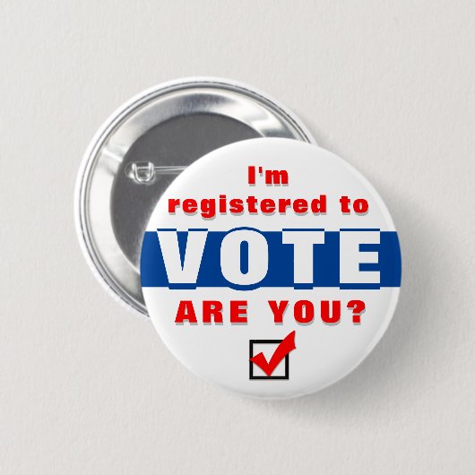Ik ben geregistreerd om te stemmen. ronde button 5,7 cm (Voorkant /achterkant)