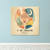 Ik Ben Geschapen - Boho Moderne Inspirerende Vormg Canvas Afdruk (Insitu (Houten vloer))