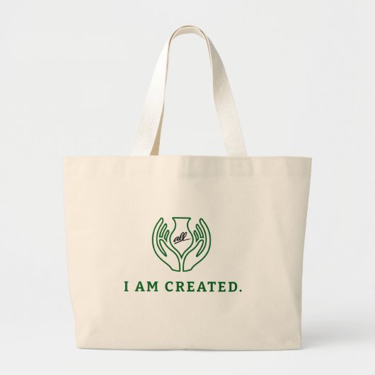 Ik Ben Geschapen Grote Tote Bag (Voorkant)