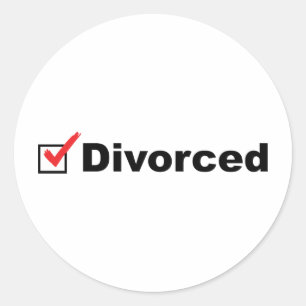 Ik ben gescheiden en beschikbaar ronde sticker
