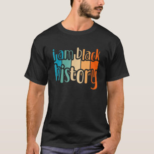 Ik ben  geschiedenis Retro Black History Mon T-shirt