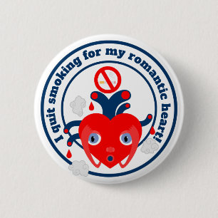 Ik ben gestopt met roken voor mijn hart ronde button 5,7 cm