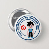 Ik ben gestopt met roken voor mijn zoon ronde button 5,7 cm (Voorkant /achterkant)