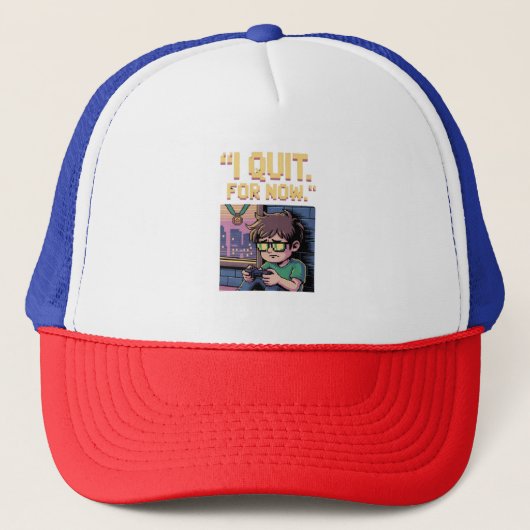 "IK BEN GESTOPT. VOORLOPIG.' TRUCKER PET (Voorkant)