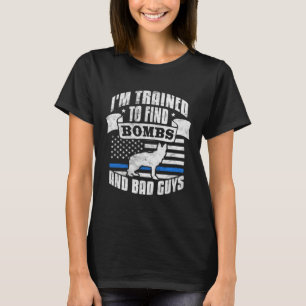 Ik ben getraind om slechteriken politiehond K9 pol T-shirt