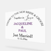 Ik ben getrouwd met Dusty Violet White Acryl Bord (Hoek)