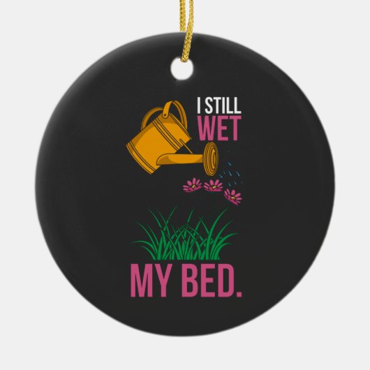 Ik ben getrouwd met mijn bed - Tuinieren Keramisch Ornament (Voorkant)