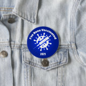 Ik ben gevaccineerd blauw ronde button 7,6 cm (In situ)
