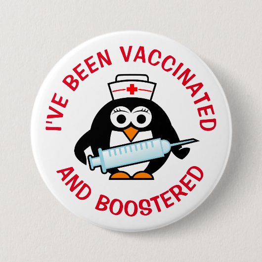 Ik ben gevaccineerd en geboosterd. ronde button 7,6 cm (Voorkant)