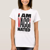 Ik ben gevaccineerd op Covid-19 Fun Red Black, op T-shirt (Voorkant)