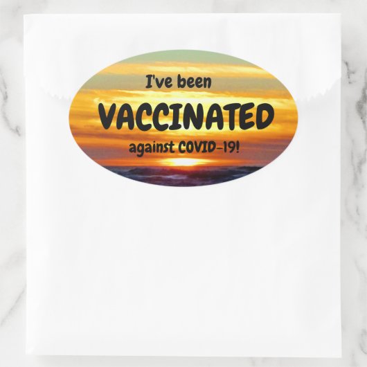 "Ik ben gevaccineerd" Ovale Sticker (Tas)