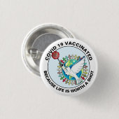 Ik ben gevaccineerd ronde button 3,2 cm (Voorkant /achterkant)