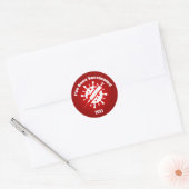 Ik ben gevaccineerd rood ronde sticker (Envelop)