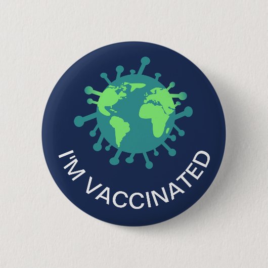 Ik ben gevaccineerd tegen het Covid Vaccin Ronde Button 5,7 Cm (Voorkant)