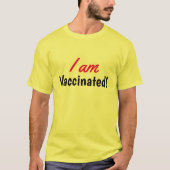Ik ben gevaccineerd tekst geel T-shirt (Voorkant)