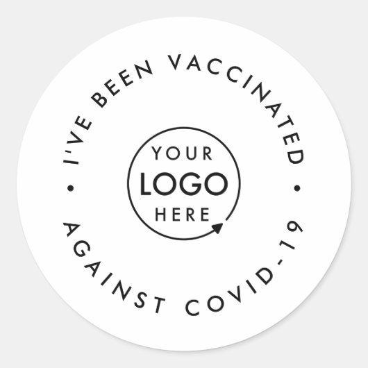 Ik ben gevaccineerd voor 19 zakelijke Logo. Ronde Sticker (Voorkant)