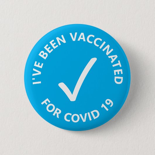 Ik ben gevaccineerd voor covid19 check vaccinatie ronde button 5,7 cm (Voorkant)