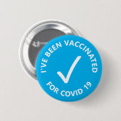 Ik ben gevaccineerd voor covid19 check vaccinatie ronde button 5,7 cm (Voorkant /achterkant)