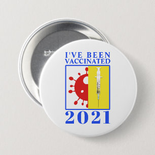 Ik ben gevaccineerd voor Covid-19 2021 Ronde Button 7,6 Cm