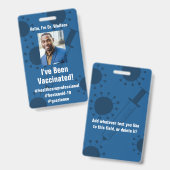 Ik ben gevaccineerd voor Covid-19, Deep Blue Badge (Voor- en achterkant)