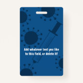 Ik ben gevaccineerd voor Covid-19, Deep Blue Badge (Achterkant)