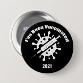 Ik ben gevaccineerd zwart. ronde button 7,6 cm (Voorkant /achterkant)