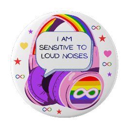 Ik ben gevoelig voor geluiden Badge Pin Sensorisch Ronde Button 4,0 Cm