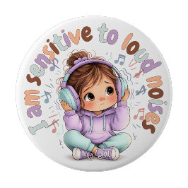 Ik ben gevoelig voor geluiden Badge Pin Sensorisch Ronde Button 4,0 Cm