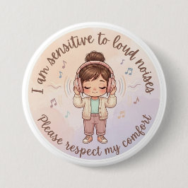 Ik Ben Gevoelig Voor Harde Geluiden Autisme Bewust Ronde Button 7,6 Cm