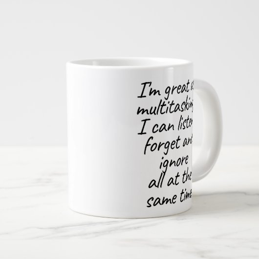 Ik ben geweldig in multitasking grote koffiekop (Voorkant rechts)