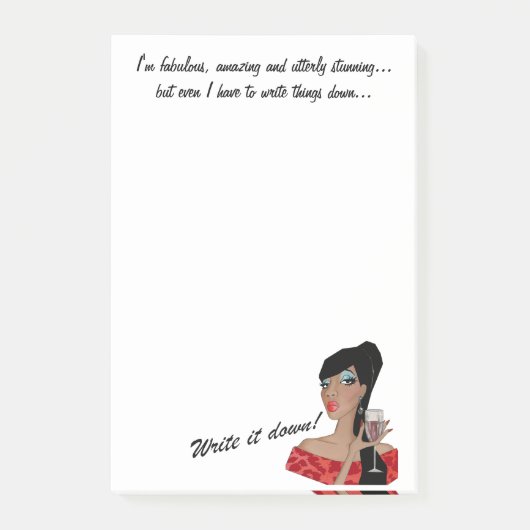 "Ik ben geweldig, verbazingwekkend, verbluffend... Post-it® Notes (Voorkant)