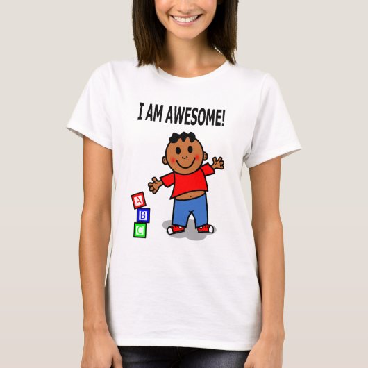 Ik ben GEWELDIGE. Cute Cartoon Boy T-shirt (Voorkant)