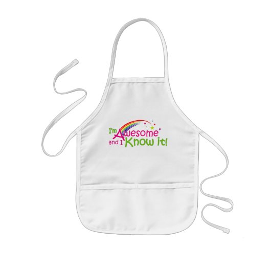 Ik ben Geweldige en ik weet het! Kinder Schort (Voorkant)