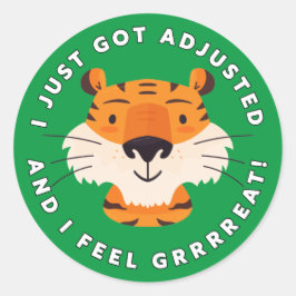 Ik ben gewoon aangepast en ik voel me griezelig. ronde sticker