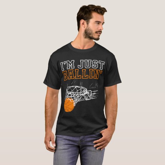 Ik ben gewoon basketbalcoach t-shirt (Voorkant volledig)
