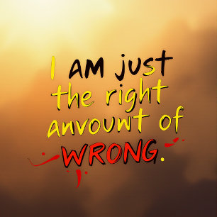 Ik ben gewoon de juiste hoeveelheid fout t-shirt