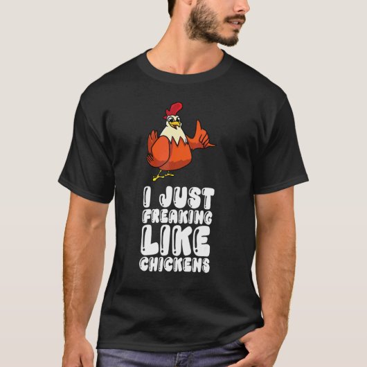 Ik ben gewoon dol op kippen t-shirt (Voorkant)