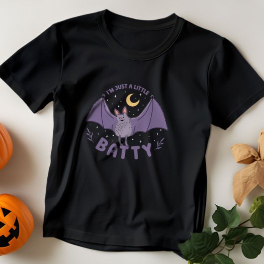 Ik ben gewoon een beetje grappig Halloween Bat Pun Kinder Shirts