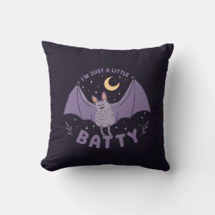 Ik ben gewoon een beetje grappig Halloween Bat Pun Kussen