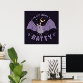 Ik ben gewoon een beetje grappig Halloween Bat Pun Poster (Thuiskantoor)