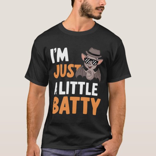 Ik ben gewoon een beetje grappig Halloween Bat Pun T-shirt (Voorkant)