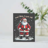 Ik ben gewoon een Chill Guy Christmas Santa Chill  Briefkaart (Staand voorkant)