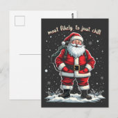 Ik ben gewoon een Chill Guy Christmas Santa Chill  Briefkaart (Voorkant / Achterkant)